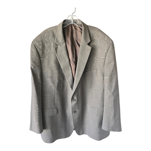 Lauren Ralph Lauren Sports Coat Men 52R Gray Black 100% Wool 2button Pinstripe - Picture 1 of 15